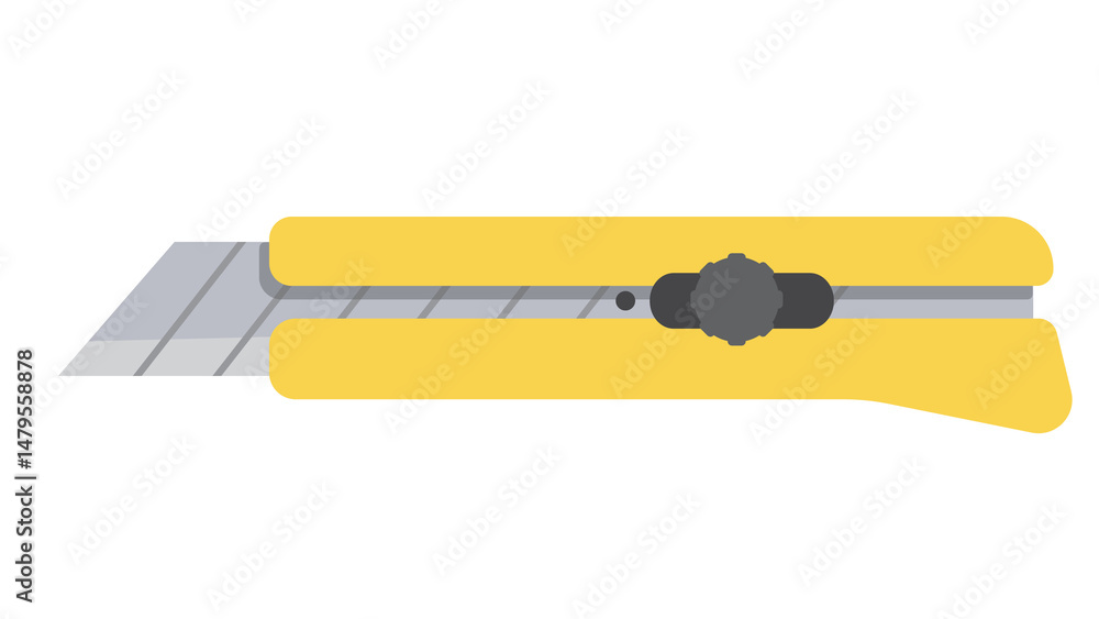 Poster sharp yellow utility knife design graphic element perfect for projects needing a clean precise cut