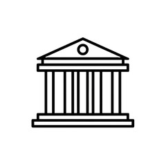Classic Bank Building Icon with Columns