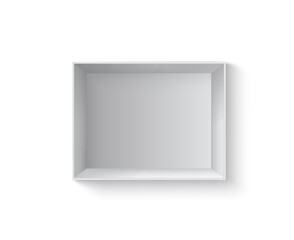 Present packaging with festive ribbon and white background showing rectangular open gift for christmas event celebration party simple advertisement minimal merchandise topview model

