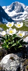Obraz premium Alpine Flowers Blooming in the High Mountains A Stunning Nature Photography
