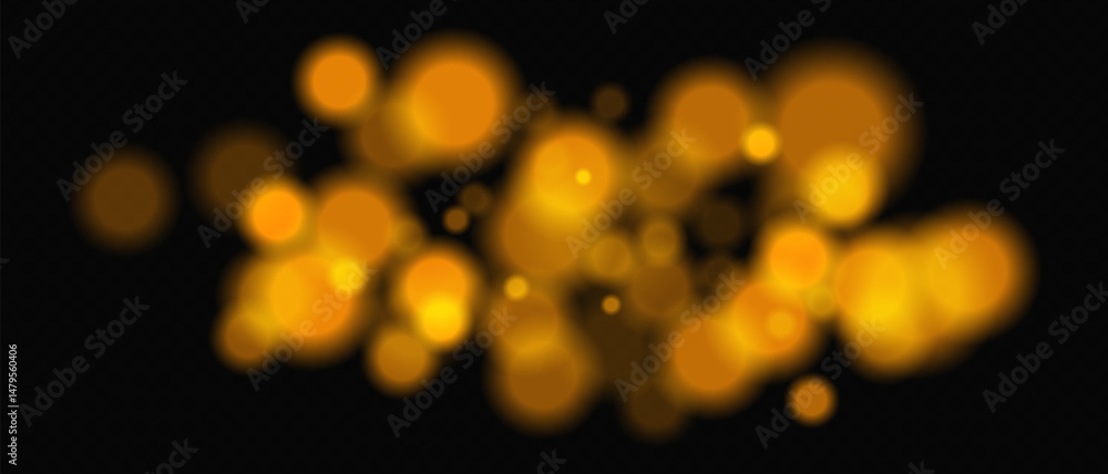 Wall mural bright red circular bokeh lights with intense blur. festive digital particles and abstract glowing f