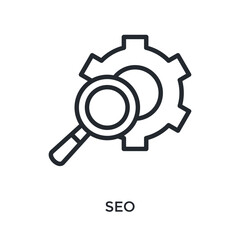 Seo Icon Outline Style. Vector Illustration For Graphic Design