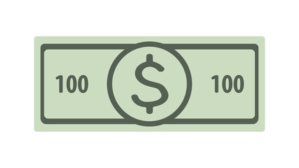 One hundred dollar bill icon design perfect for financial graphics success guaranteed