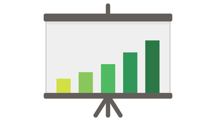 Green upward trend graph shows success growth progress