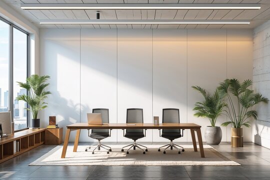 Bright Minimalist Background for Contemporary Office Interior Design