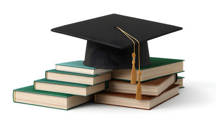 Graduation Cap Green Cord Academic Achievement Success Symbol Education Milestone University Graduate Mortarboard Tassel Ceremony Celebration Future Bright Academic Success
