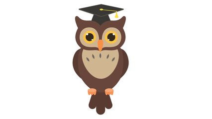 Wise owl graduate celebrates knowledge success achievement learning education wisdom