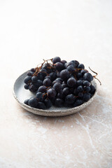 Dark grape on a plate