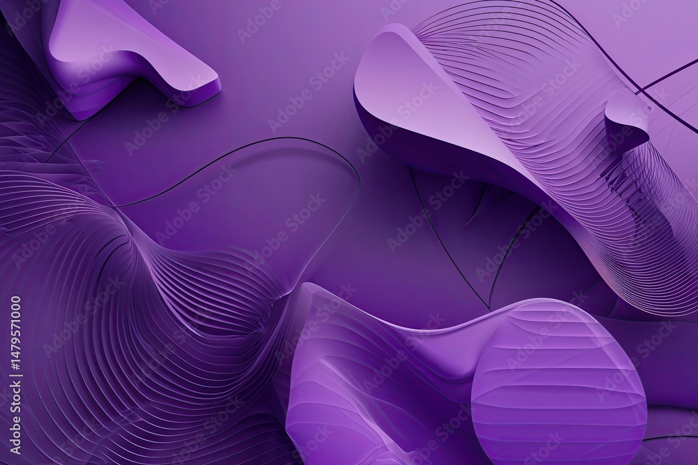 Poster sophisticated purple abstract design featuring vector lines and shapes