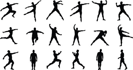 Diverse Body Types in Motion Vector Silhouettes