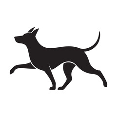 Running dog silhouette vector illustration