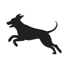 Jumping dog silhouette vector illustration