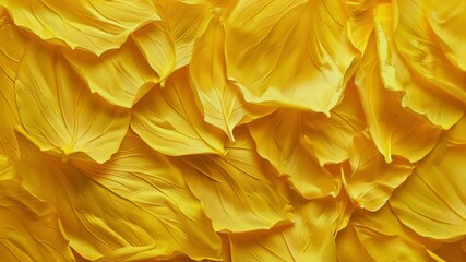 Set of sunflower petals in bright yellow, emphasizing the textured surfaces and robust edges, Generative AI Videos. - Powered by Adobe