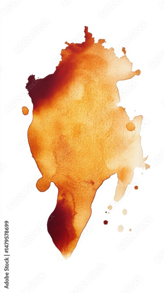 Poster abstract coffee stain on white background top down view studio shot minimal composition for design e