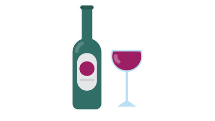 Red wine bottle and glass perfect pairing elegance and taste delightful drink
