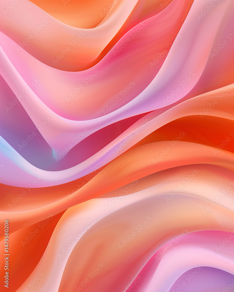 Poster surreal waves of color dance in elegant forms under soft lighting for a dreamy effect