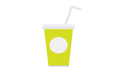 Refreshing yellow drink cup perfect for summer thirst quencher delicious beverage design