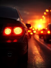 Traffic Jam Sunset Road