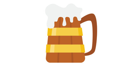 Frothy beer in a rustic wooden mug perfect for autumn celebrations refreshing and delightful