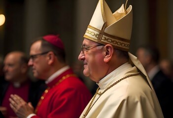 Bishop in Ceremony with Gold Mitre