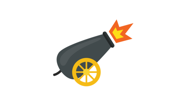 Fiery cannon blast amazing power explosive force intense action