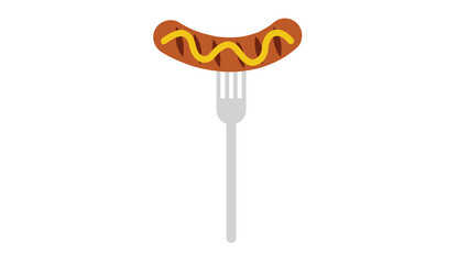 Delicious grilled sausage with mustard ready to eat enjoy this tasty treat