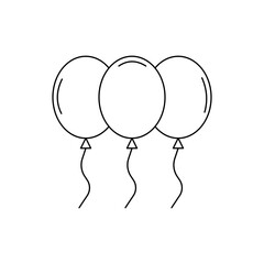 Balloon Icon. Party Icon Ballon Decoration birthday Vector. Symbol of Balloon. Balloon black silhouette icon. Vector illustration.