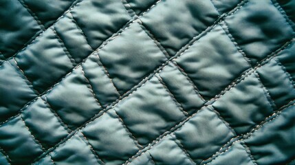 Fototapeta premium Close-up view of quilted fabric with diamond patterns.