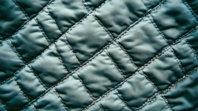 Close-up view of quilted fabric with diamond patterns.