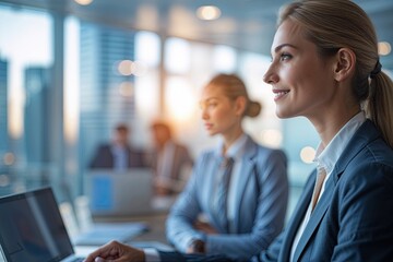 Obraz premium Enhancing Clarity and Appeal of Blurry Corporate Images in Professional Environments