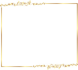 gold frame for text. Golden warm gold border frame