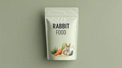 Rabbit food packaging showcases healthy ingredients for pets in a minimal design