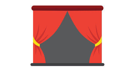 Dramatic red stage curtains await the grand show magical theater design