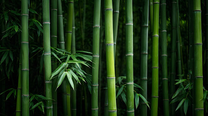 Lush Green Bamboo Forest Giant Phyllostachys Culms Tranquil Bamboo Grove Asian Inspired Gardens Sustainable Bamboo Growth Natural Green Backgrounds Serene Bamboo Landscape
