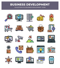 Collection of 25 Business Development Icons: Boost Your Business Growth