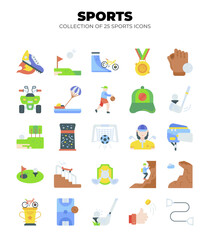 Collection of 25 Sport Icons. Golf. Soccer. Basketball. and More