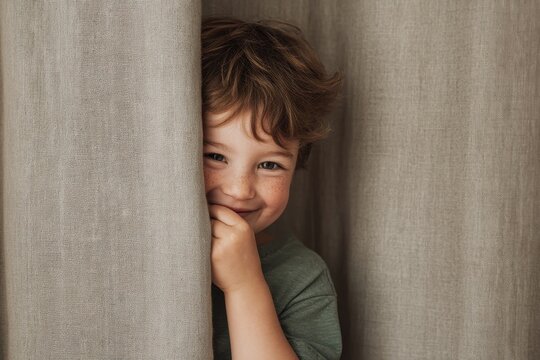 A child feeling mischief during hide and seek