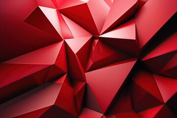Fototapeta premium Vibrant Red Abstract Geometric Background Featuring Innovative Technology and Contemporary Design