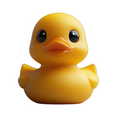 yellow duck toy on transparent background