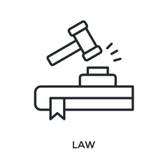 Law Icon Outline Style. Vector Illustration For Graphic Design