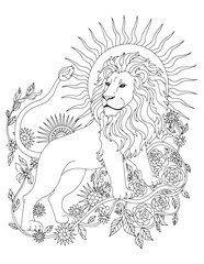Majestic Lion Zodiac - Leo Sign Coloring Page for Relaxation