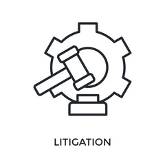 Litigation Icon Outline Style. Vector Illustration For Graphic Design