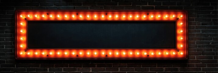 Vintage Theater Marquee with Illuminated Lights for Event Promotion and Invitation in a Cinematic Style