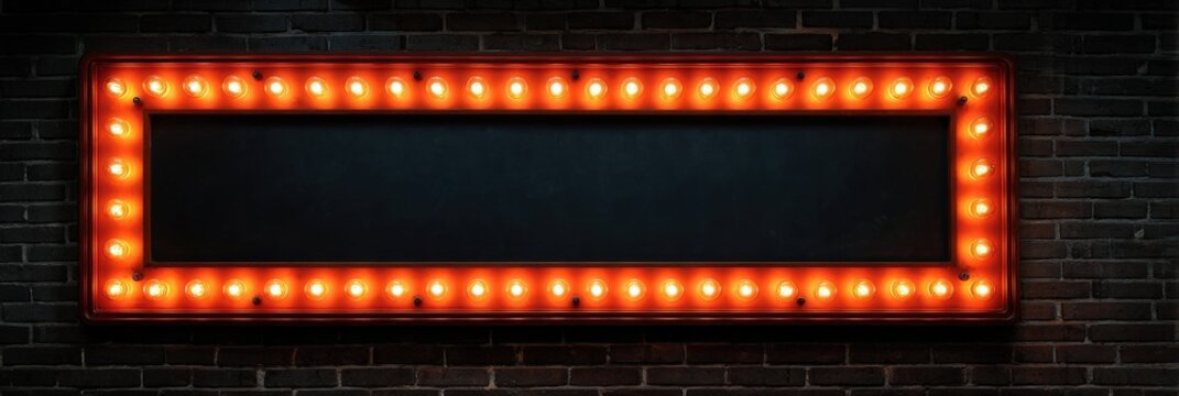 Vintage Theater Marquee with Illuminated Lights for Event Promotion and Invitation in a Cinematic Style