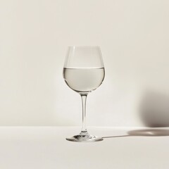Fototapeta premium a glass of water centered on a white surface 