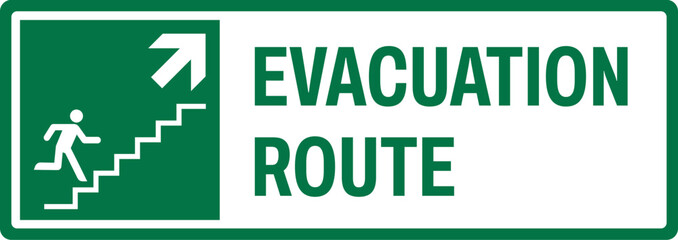 emergency and first aid safety signs v2 uppercase text_evacuation route_landscape size 1/2 a4,a3,a2,a1	 
