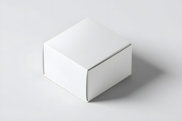 Fototapeta premium Blank White Cardboard Box Mockup Perfect for Product Packaging Presenting or Gift Storing with Clean Simple Design and Isolated Neutral Background