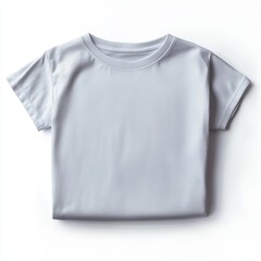 photorealistic image of a folded T-shirt placed on a pure white background 1