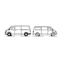 elegant vector design of panel van for creative projects