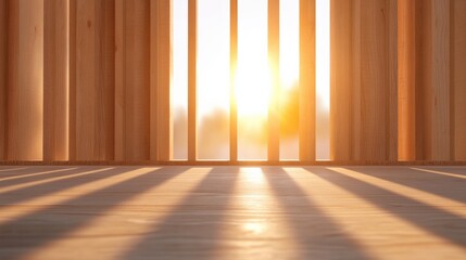 Wooden wall with light and shadow